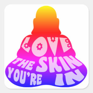 Sticker Carré Bouddha Amour coloré