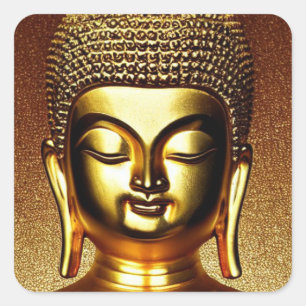 Sticker Carré Bouddha d'or