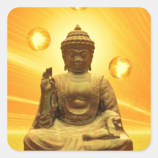 Sticker Carré Bouddha d'or (Devant)