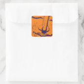 Sticker Carré Bouddha Face Zen Harmonie Bouddha Orange (Sac)