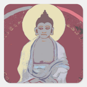 Sticker Carré Bouddha moderne
