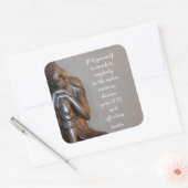 Sticker Carré Bouddha paisible Vous Méritez Amour Sagesse Citati (Enveloppe)