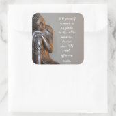 Sticker Carré Bouddha paisible Vous Méritez Amour Sagesse Citati (Sac)