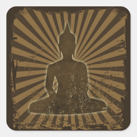 Sticker Carré Bouddha vintage (Devant)