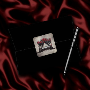 Sticker Carré Boudoir   Canopy Scarf Old Victore Poster Lit