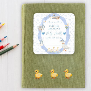 Sticker Carré Boue d'oie sotte bébé garçon Douche de livre Plaqu