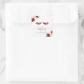 Sticker Carré Bouffées d'or rose | fleurs bordeaux (Sac)