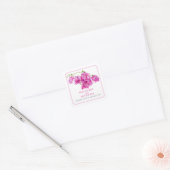 Sticker Carré Bougainvillea rose aquarelle mariage faveur (Enveloppe)