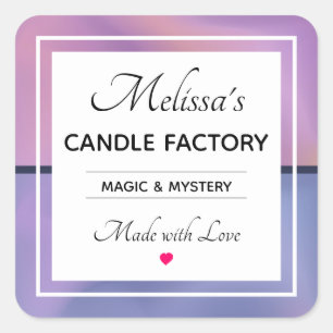 Sticker Carré Bougie Abstraite moderne violet et rose Biz