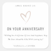 Sticker Carré Bougie cadeau Anniversaire de l'Amour Blanc (Devant)