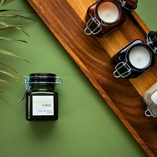 Sticker Carré Bougie Citron & Menthe Simple Moderne