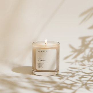 Sticker Carré Bougie Cosmétique Minimaliste Moderne