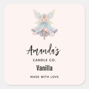 Sticker Carré Bougie de couleurs pastel de fée d'ange magique En