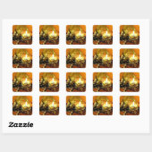 Sticker Carré Bougie de Noël (Feuille)