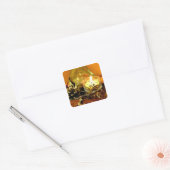 Sticker Carré Bougie de Noël (Enveloppe)