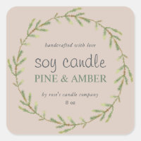 Bougie de soja fait maison brindille de pin violet