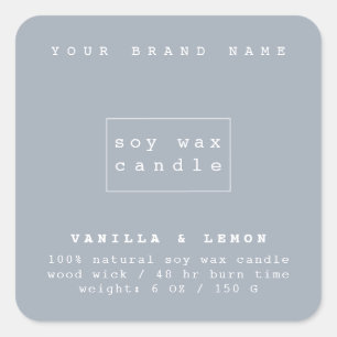 Sticker Carré Bougie d'emballage bleu moderne