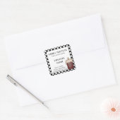 Sticker Carré Bougie en pot pays personnalisée senteur entrepris (Enveloppe)