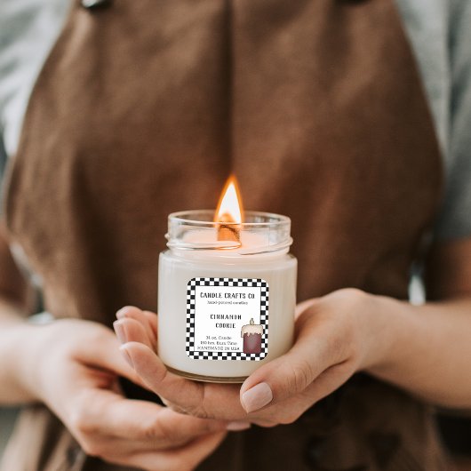 Sticker Carré Bougie en pot pays personnalisée senteur entrepris