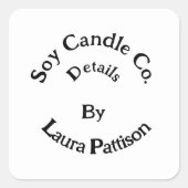 Sticker Carré Bougie entreprise ajouter nom société site interne (Devant)