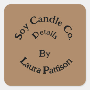 Sticker Carré Bougie entreprise ajouter nom société site interne