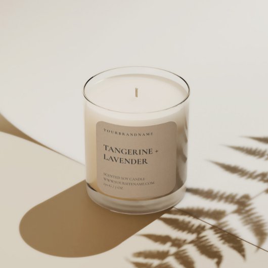 Sticker Carré Bougie Kraft Rustique Carton Minimaliste Simple