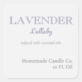 Sticker Carré Bougie Lavande Moderne Simple (Devant)