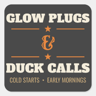 Sticker Carré Bougies de préchauffage et appeaux pour canards, M