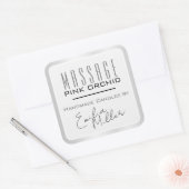 Sticker Carré Bougies texte signature en acier gris clair de lux (Enveloppe)