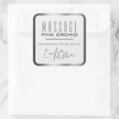 Sticker Carré Bougies texte signature en acier gris foncé de lux (Sac)