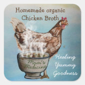 Sticker Carré bouillon de poulet fait maison (Devant)