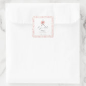 Sticker Carré Boujour Bebe Paris Toile Baby shower rose (Sac)