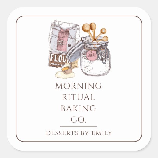 Sticker Carré Boulangerie artisanale Boulanger  (Devant)