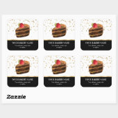 Sticker Carré Boulangerie Confetti de gâteau d'affaires (Feuille)