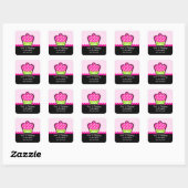 Sticker Carré Boulangerie Cute Cupcake Coffret Rose Seaux (Feuille)