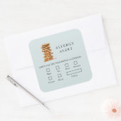 Sticker Carré Boulangerie de biscuits Bleu Sécurité alimentaire  (Enveloppe)