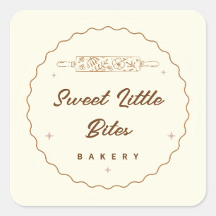 Sticker Carré Boulangerie de logo Sweet Little Bites