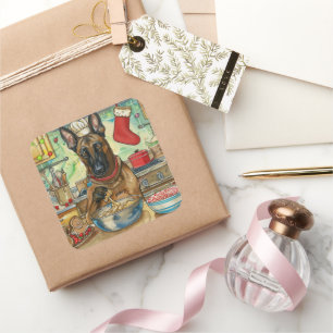 Sticker Carré Boulangerie de Noël belge Malinoi