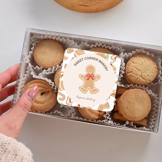 Sticker Carré Boulangerie de Noël Fête Promo