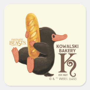 Sticker Carré Boulangerie Kowalski - Niffler Avec Pain