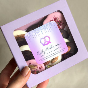 Sticker Carré Boulangerie Restauration Pâtisserie Chef Purple Pa