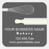 Sticker Carré Boulangerie simple et moderne (Devant)