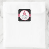 Sticker Carré Boulangerie Whimsical Cupcake Coffret Rose (Sac)