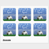 Sticker Carré Boule de football dans le net, modèle (Feuille)