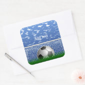 Sticker Carré Boule de football dans le net, modèle (Enveloppe)