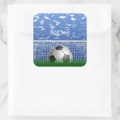 Sticker Carré Boule de football dans le net, modèle (Sac)