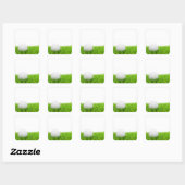 Sticker Carré Boule De Golf En Herbe (Feuille)