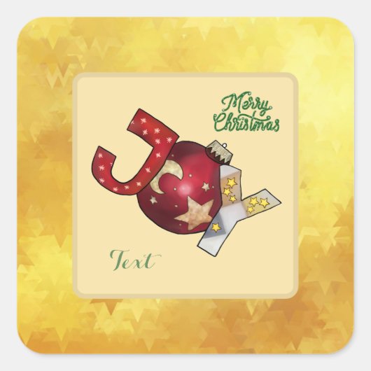 Sticker Carré Boule de Noël (Devant)