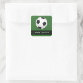Sticker Carré Boule de soccer personnalisée (Sac)