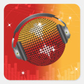 Sticker Carré Boule Disco Étincelante (Devant)